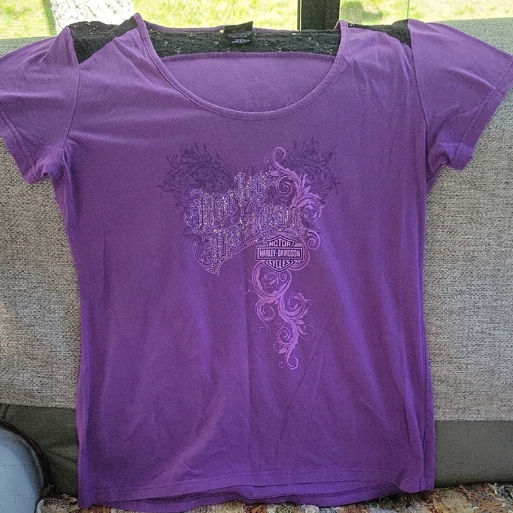 Harley-Davidson Purple Graphic Short Sleeve T-Shirt